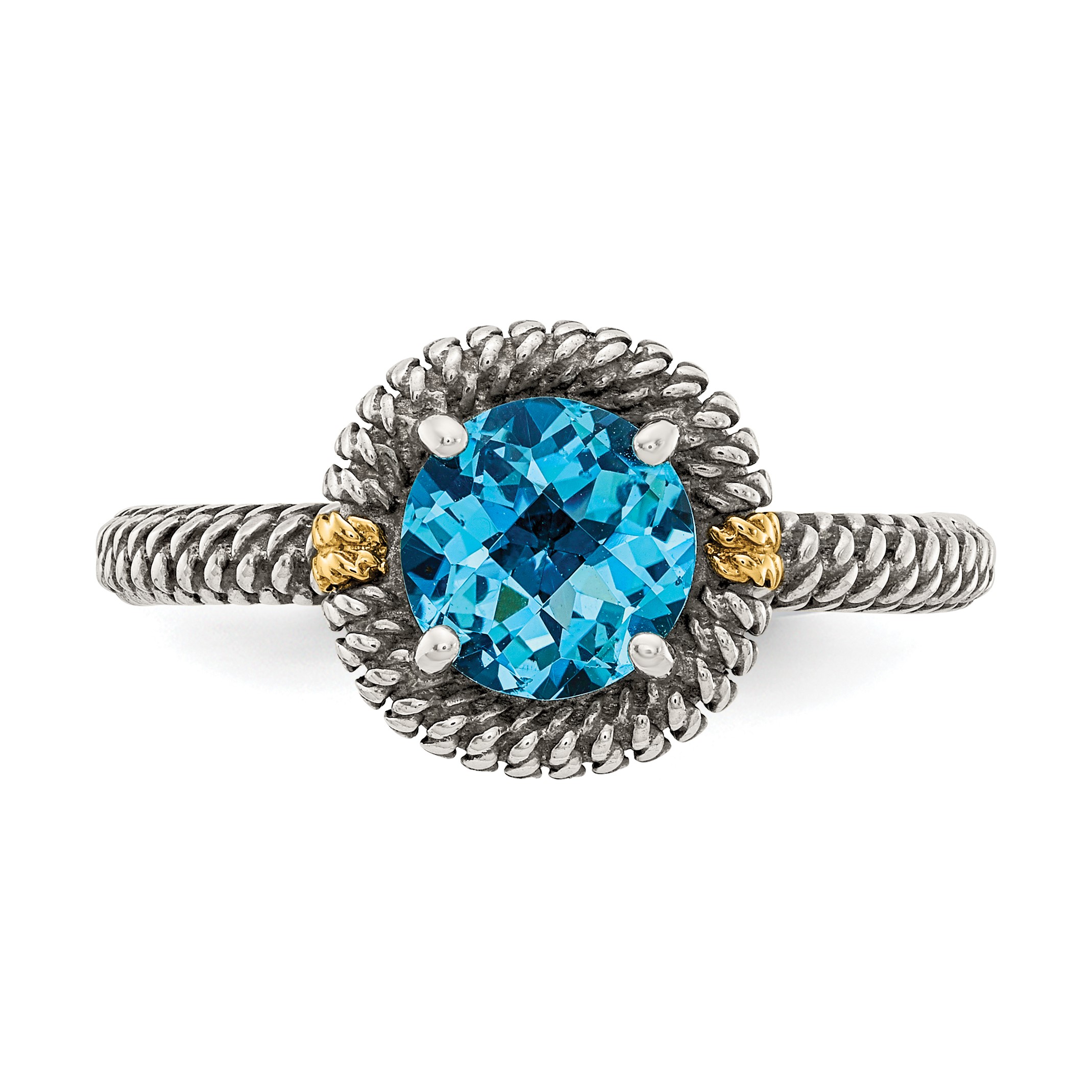 Details about Shey Couture Sterling Silver and Gold-Tone Accent Round Blue Topaz Ring Size 8 Details about Shey Couture Sterling Silver and Gold-Tone Accent Round Blue Topaz Ring Size 8